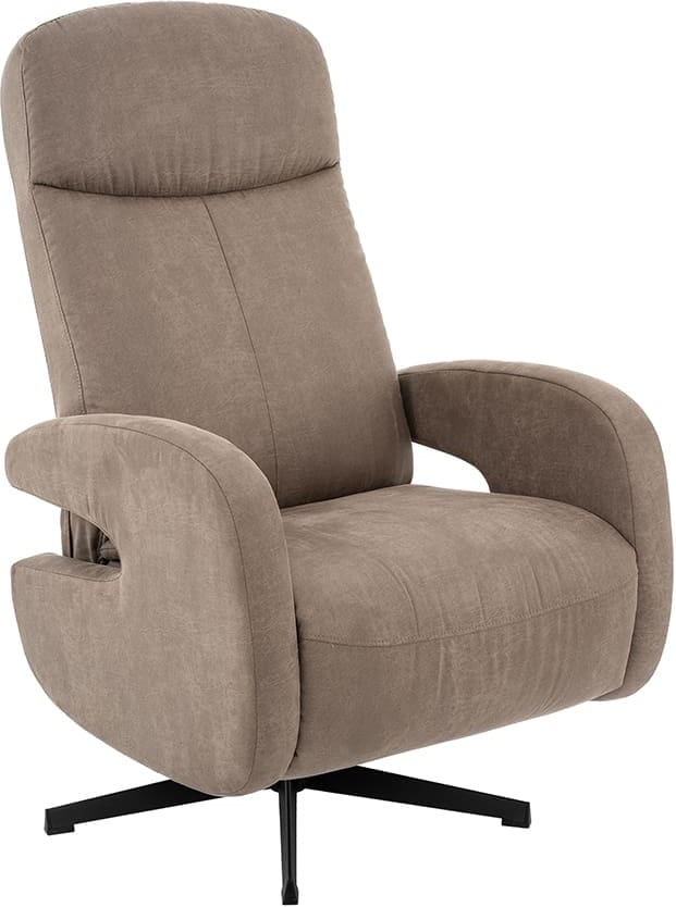 LABEL51 Fauteuil Esbjerg - Taupe - Micro Suede - Manueel Verstelbaar Taupe Fauteuil
