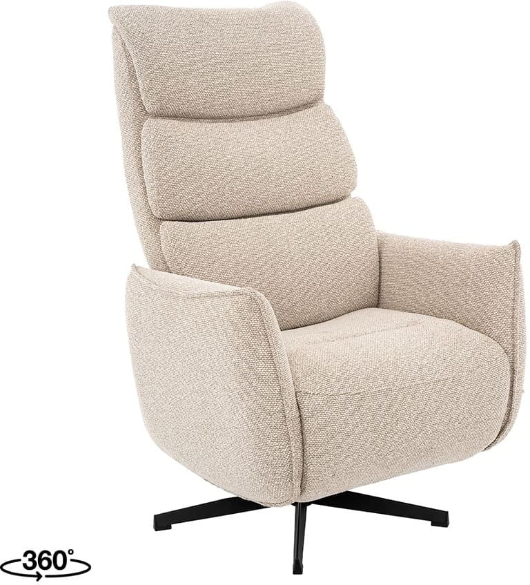 LABEL51 Fauteuil Goteborg - Naturel - Royal Boucle - 2-Motorig Naturel Fauteuil