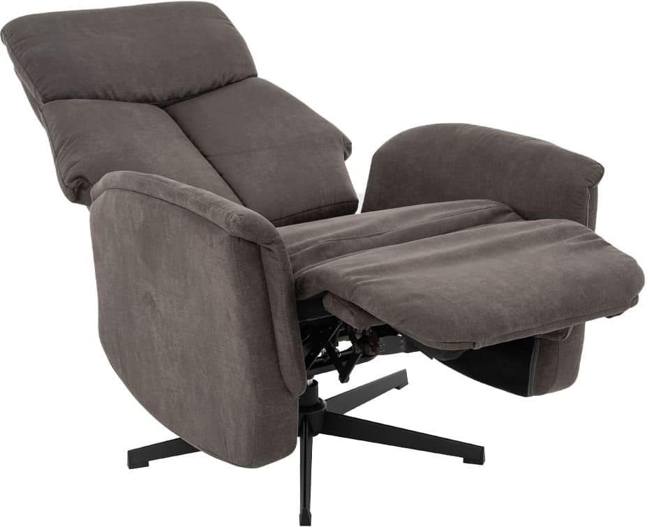 LABEL51 Fauteuil Helsinki - Antraciet - Micro Suede - Manueel Verstelbaar Antraciet Fauteuil
