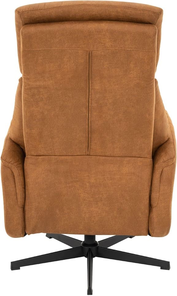 LABEL51 Fauteuil Helsinki - Cognac - Micro Suede - Manueel Verstelbaar Cognac Fauteuil