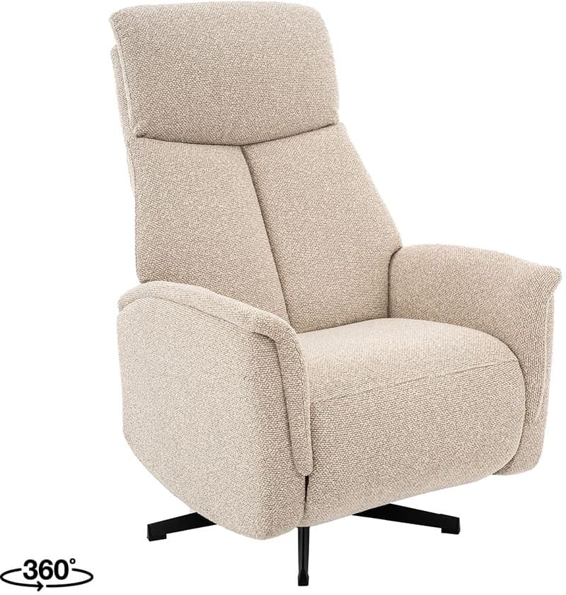 LABEL51 Fauteuil Helsinki - Naturel - Royal Boucle - Manueel Verstelbaar Naturel Fauteuil