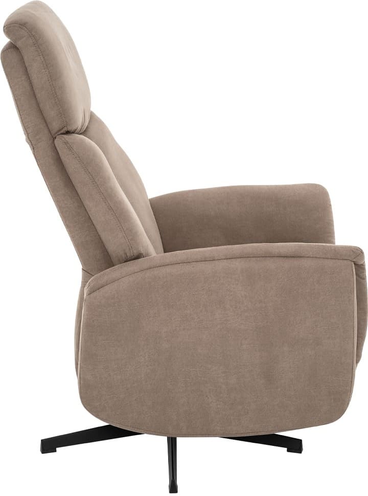 LABEL51 Fauteuil Helsinki - Taupe - Micro Suede - Manueel Verstelbaar Taupe Fauteuil