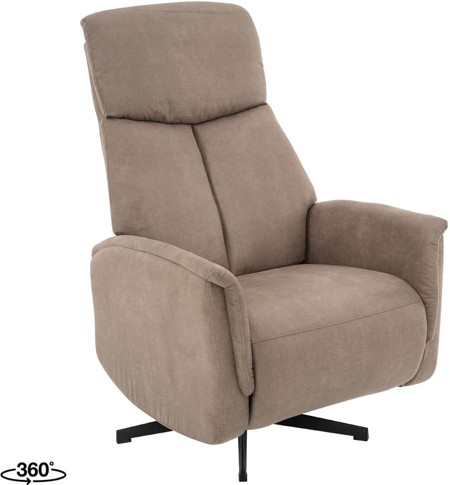 LABEL51 Fauteuil Helsinki - Taupe - Micro Suede - Manueel Verstelbaar Taupe Fauteuil
