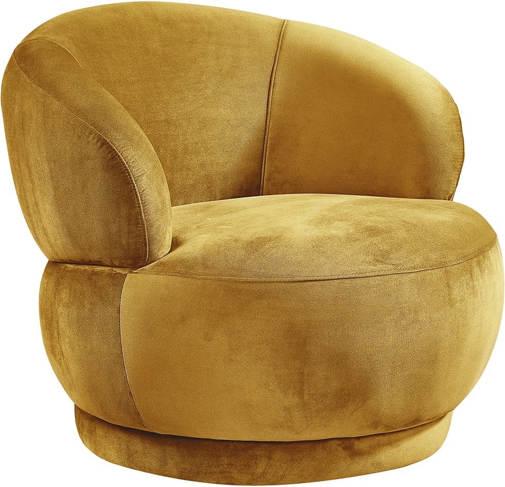 LABEL51 Fauteuil Lobby - Oker - Fluweel - 1-Zits Geel Fauteuil