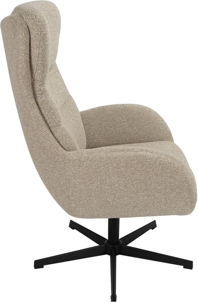 LABEL51 Fauteuil Malmo - Naturel - Royal Boucle - Incl. Hocker Naturel Fauteuil