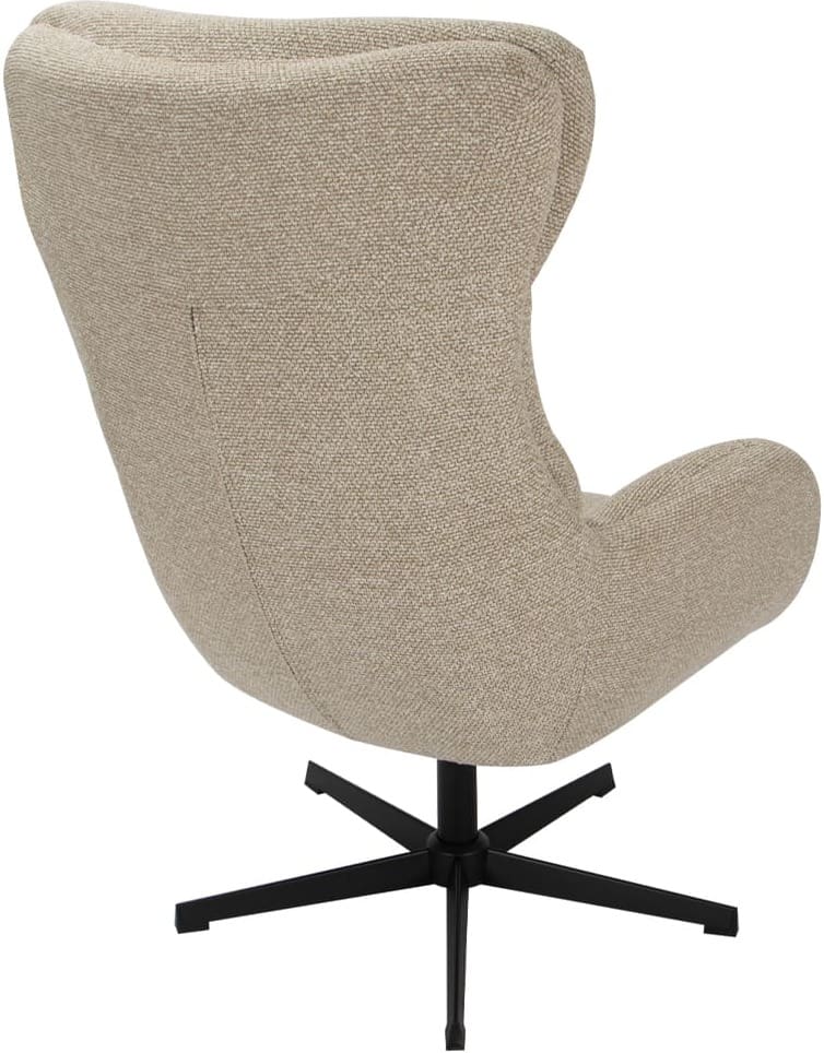 LABEL51 Fauteuil Malmo - Naturel - Royal Boucle - Incl. Hocker Naturel Fauteuil