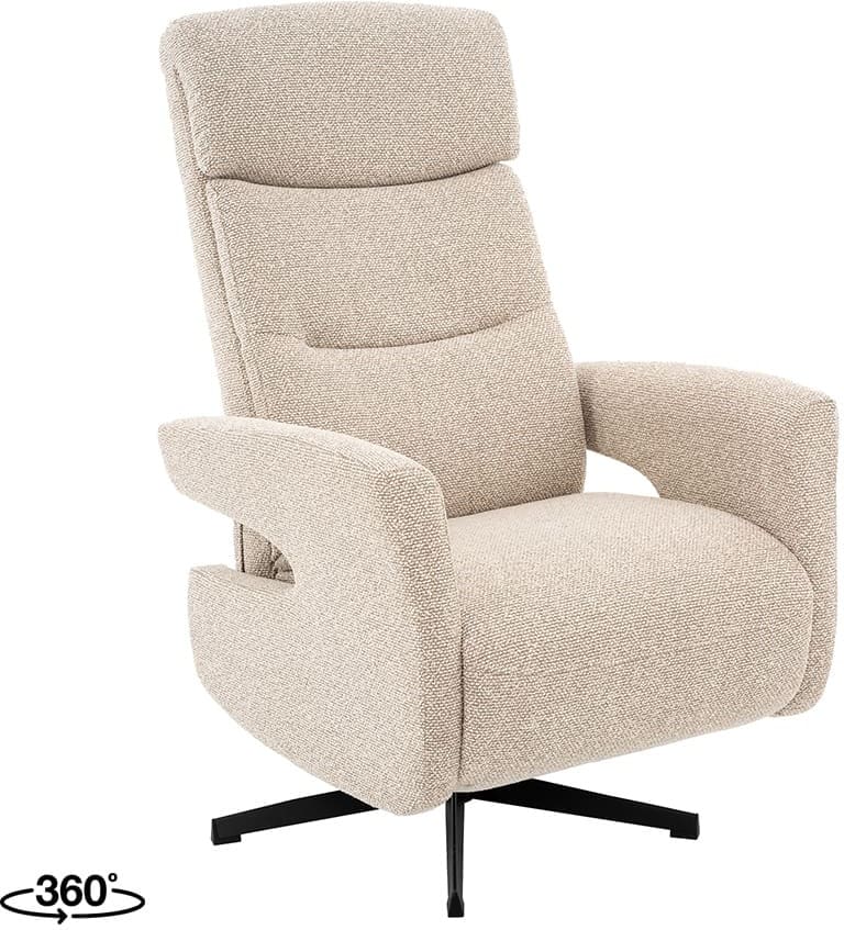 LABEL51 Fauteuil Tampere - Naturel - Royal Boucle - 2-Motorig Naturel Fauteuil