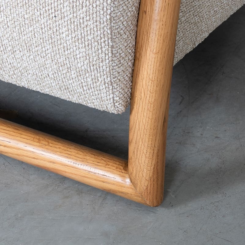 LABEL51 Fauteuil Viggo - Naturel - Royal Boucle - Naturel Houten Frame Naturel Fauteuil