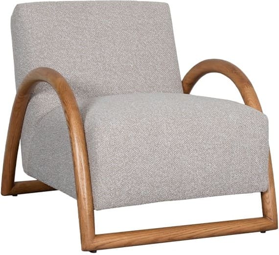 LABEL51 Fauteuil Viggo - Naturel - Royal Boucle - Naturel Houten Frame Naturel Fauteuil