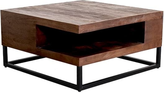 LABEL51 Salontafel Cube - Nature Smooth - Mangohout - 80 cm Salontafel