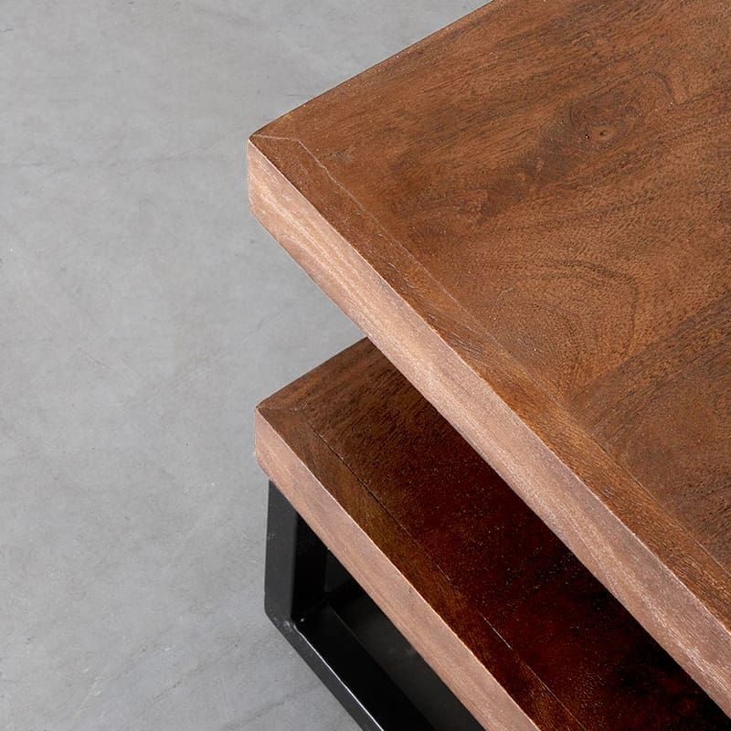 LABEL51 Salontafel Cube - Nature Smooth - Mangohout - 80 cm Salontafel
