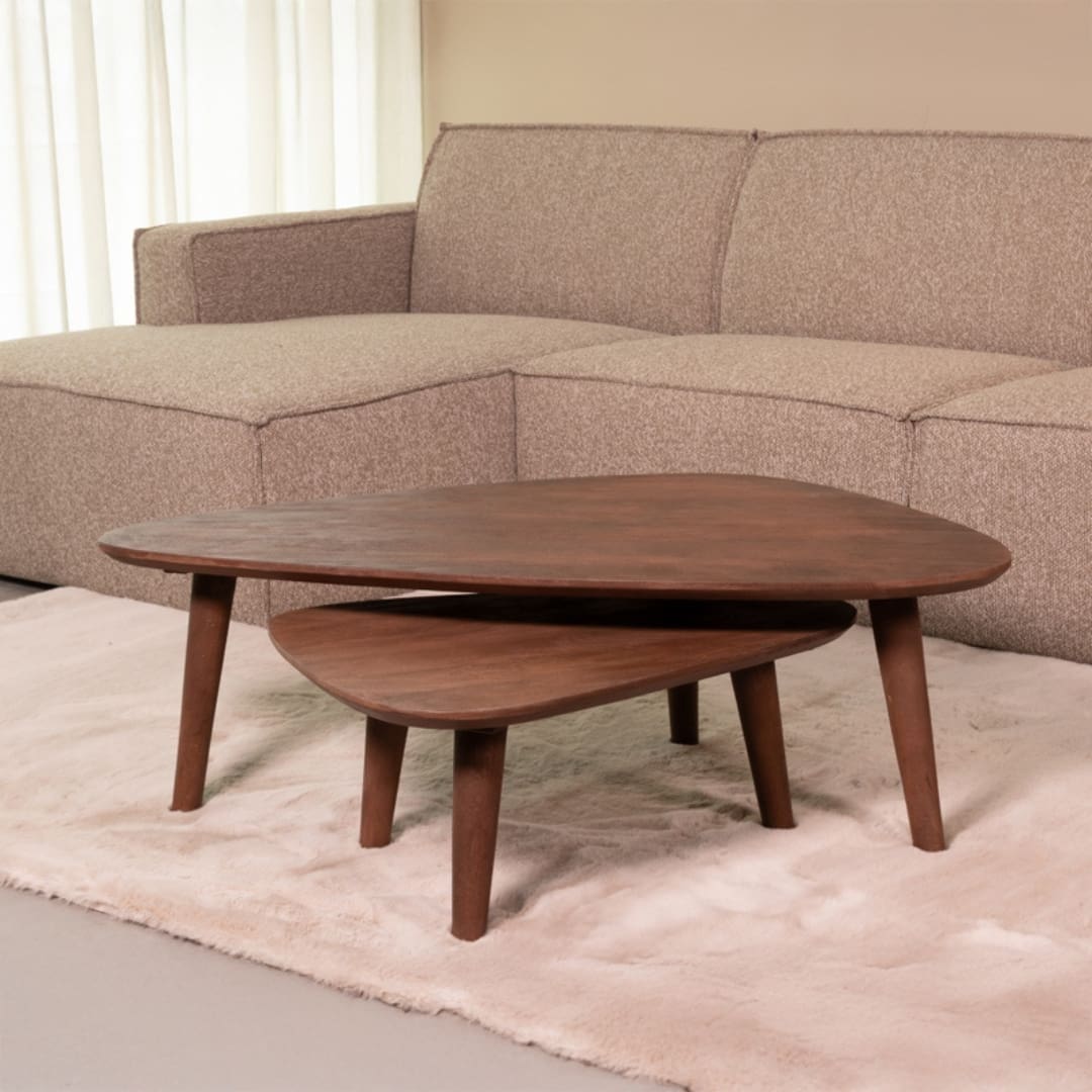 LABEL51 Salontafel Gregg - Espresso - Mangohout - 110 cm Bruin Salontafel