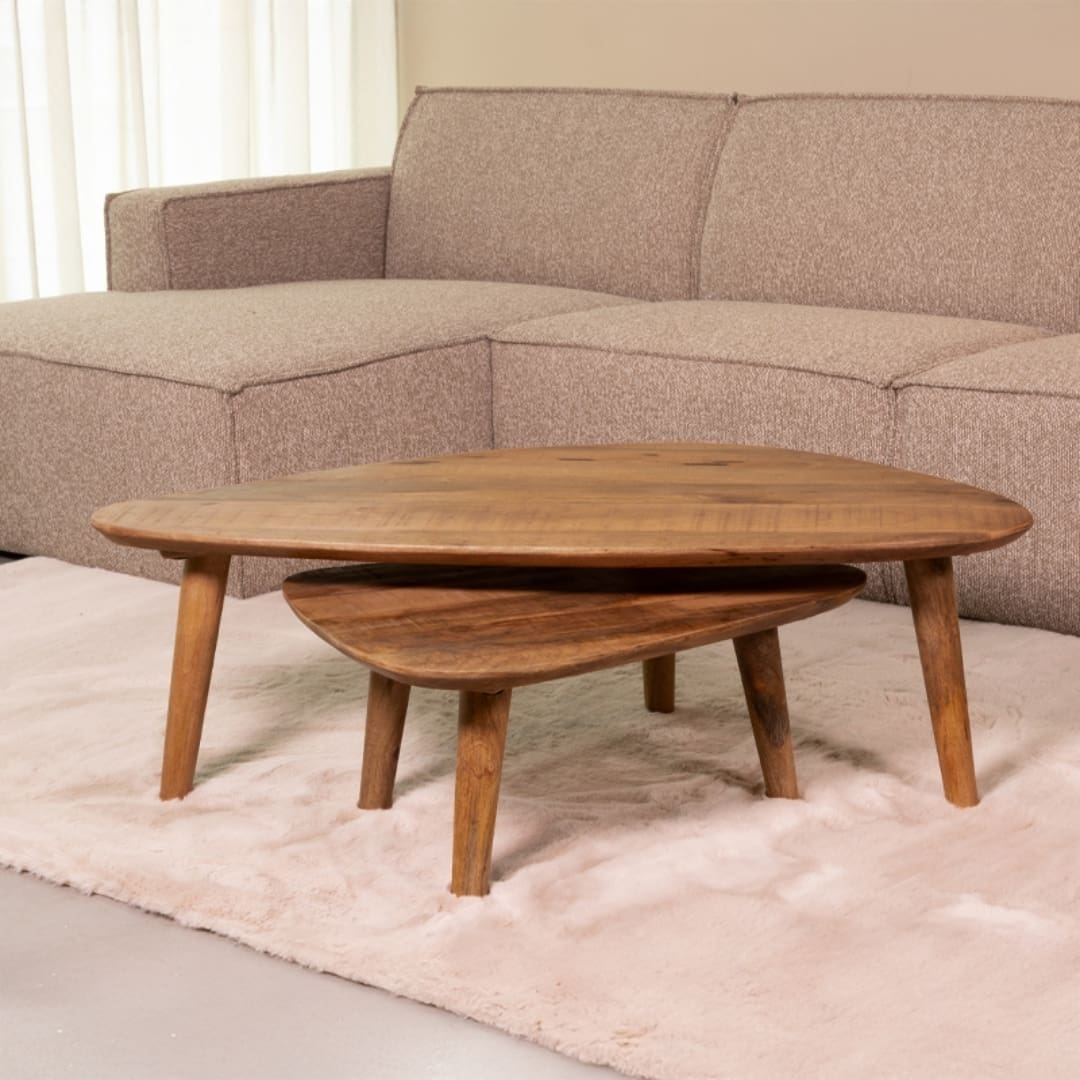 LABEL51 Salontafel Gregg - Nature Smooth - Mangohout - 110 cm Salontafel
