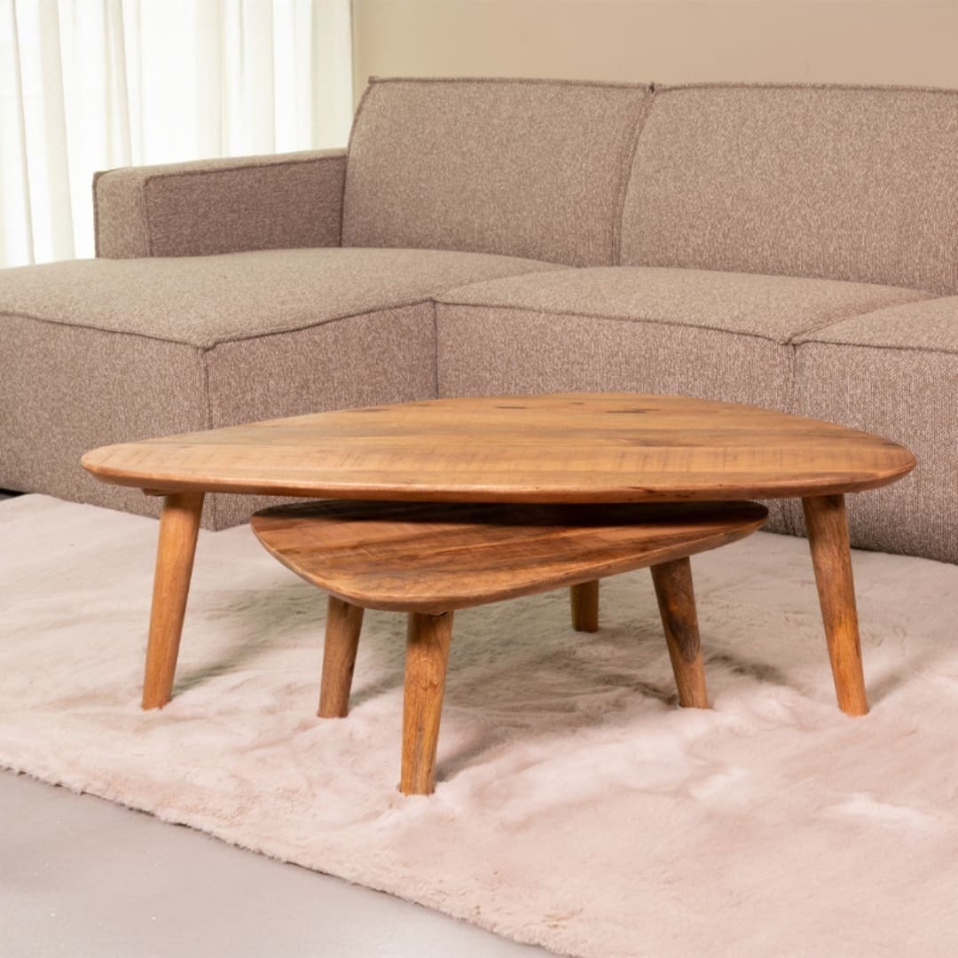 LABEL51 Salontafel Gregg - Naturel - Mangohout - 110 cm Naturel Salontafel