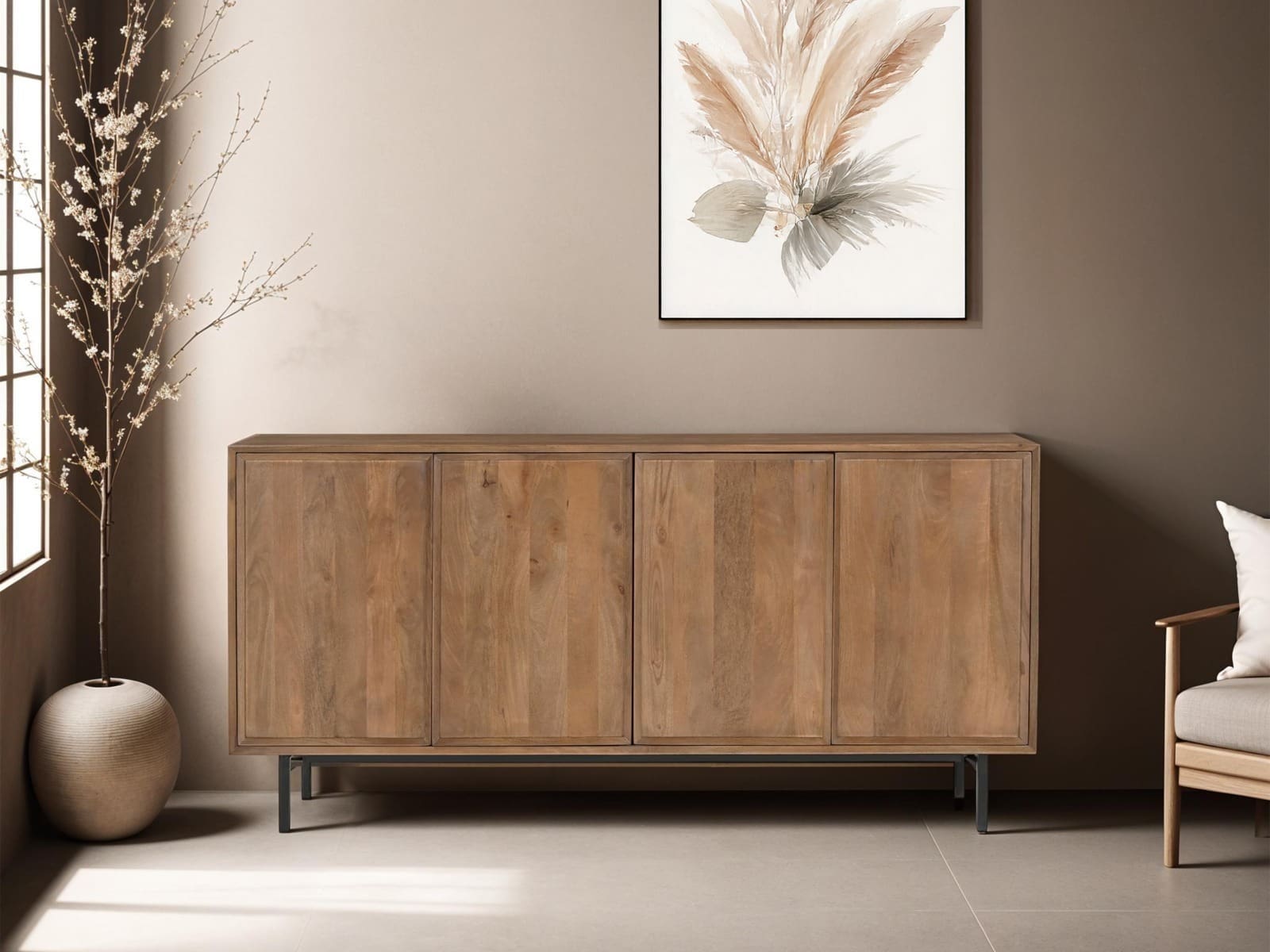 Livingfurn Dressoir Ravenstein 180cm Bruin|Naturel Dressoir