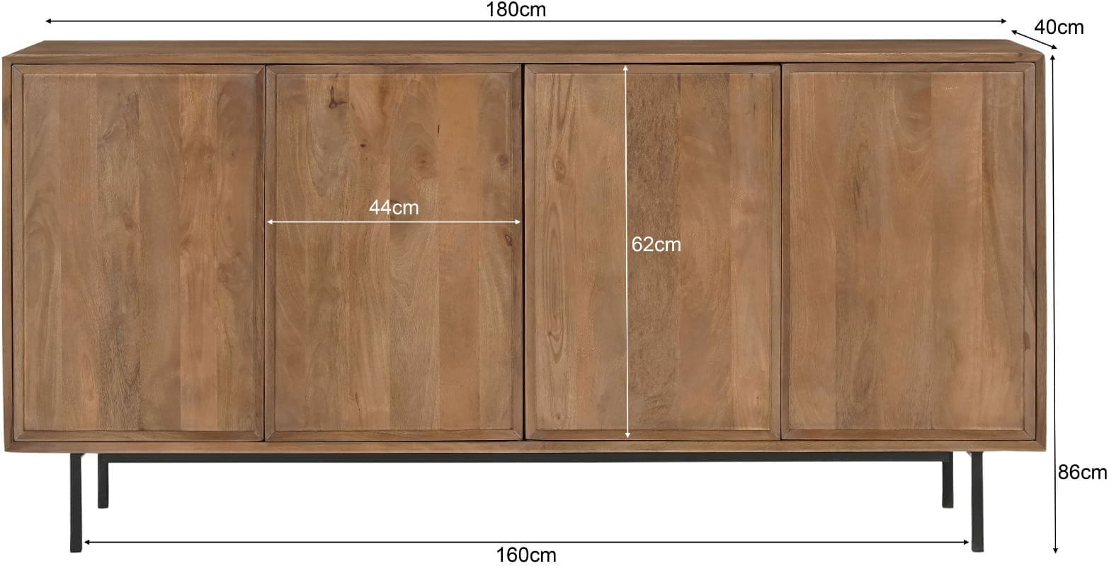Livingfurn Dressoir Ravenstein 180cm Bruin|Naturel Dressoir