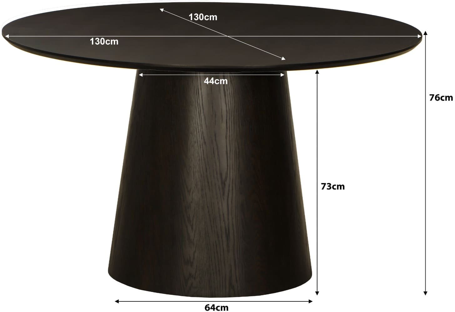 Livingfurn Eettafel Novero Espresso 130cm Bruin Eettafel