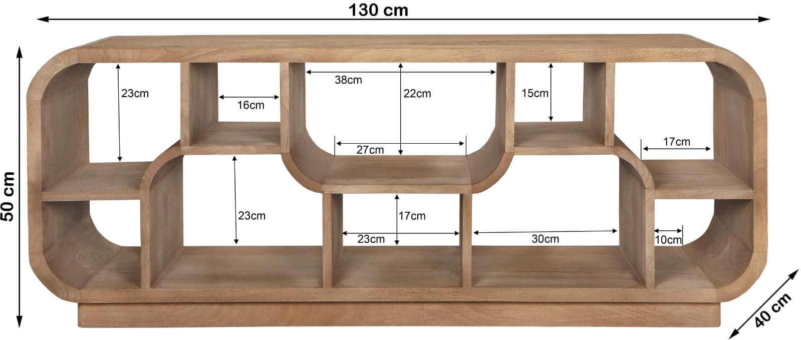 Livingfurn Tv-dressoir Brix Morgan Almond Bruin|Naturel Tv-meubel|Tv-dressoir