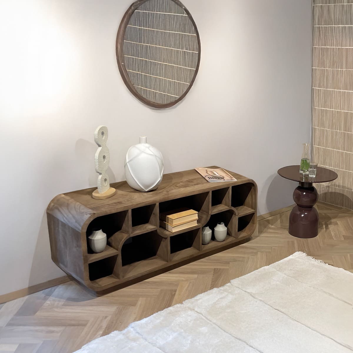 Livingfurn Tv-dressoir Brix Morgan Almond Bruin|Naturel Tv-meubel|Tv-dressoir