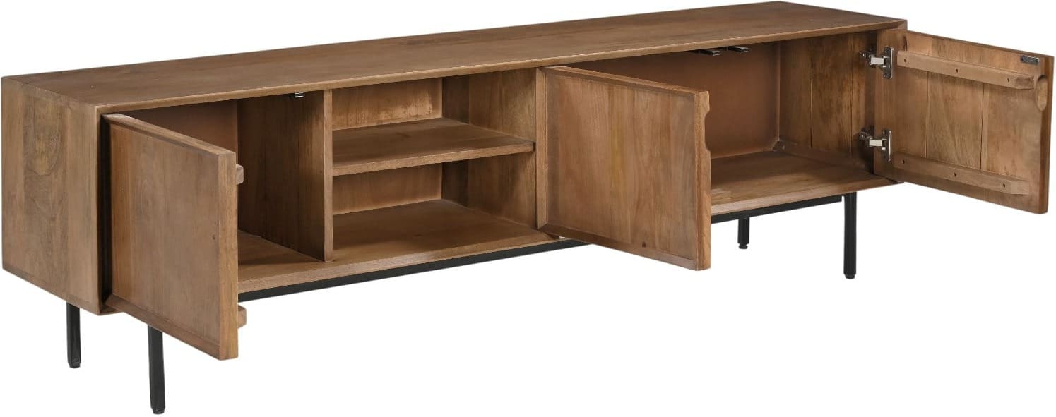 Livingfurn Tv-dressoir Ravenstein 180cm Bruin|Naturel Tv-meubel|Tv-dressoir