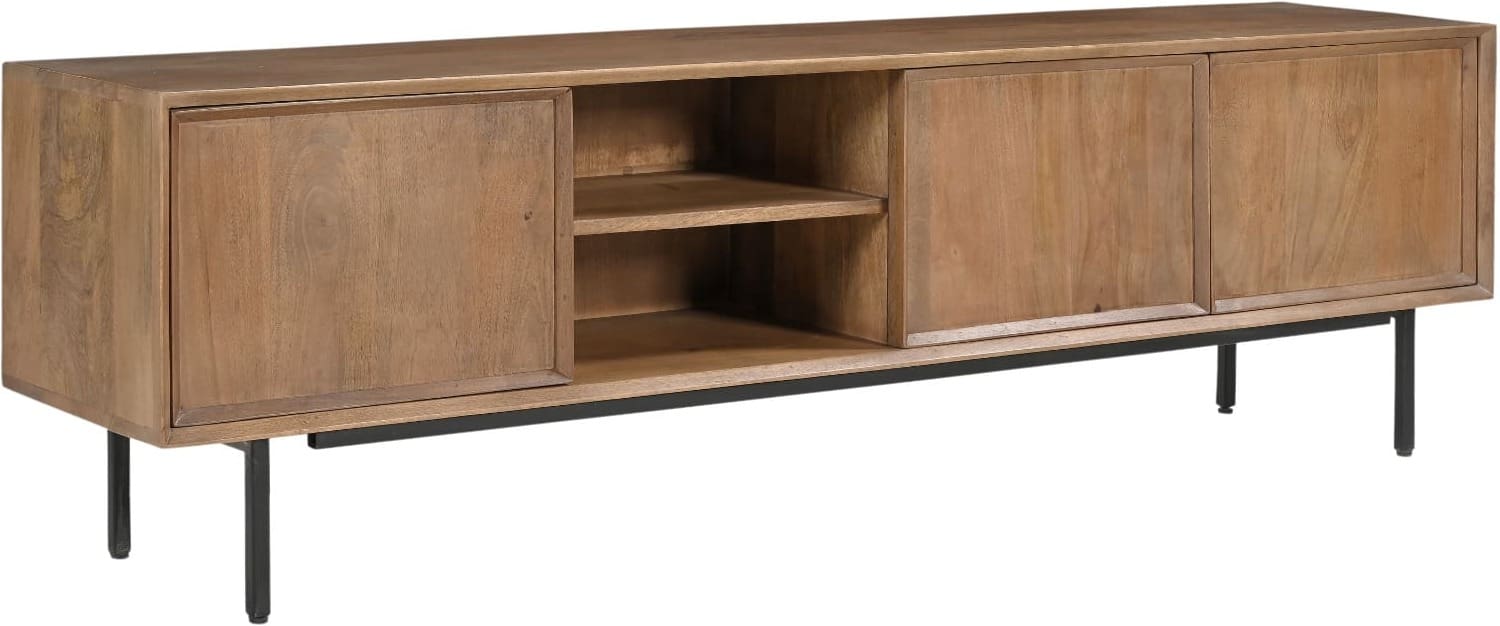Livingfurn Tv-dressoir Ravenstein 180cm Bruin|Naturel Tv-meubel|Tv-dressoir