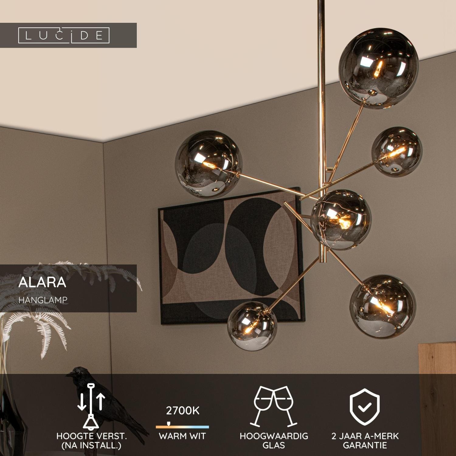 Alara Hanglamp Ø72 cm Led G4 - Goud Lucide Hanglamp 46417/06/10