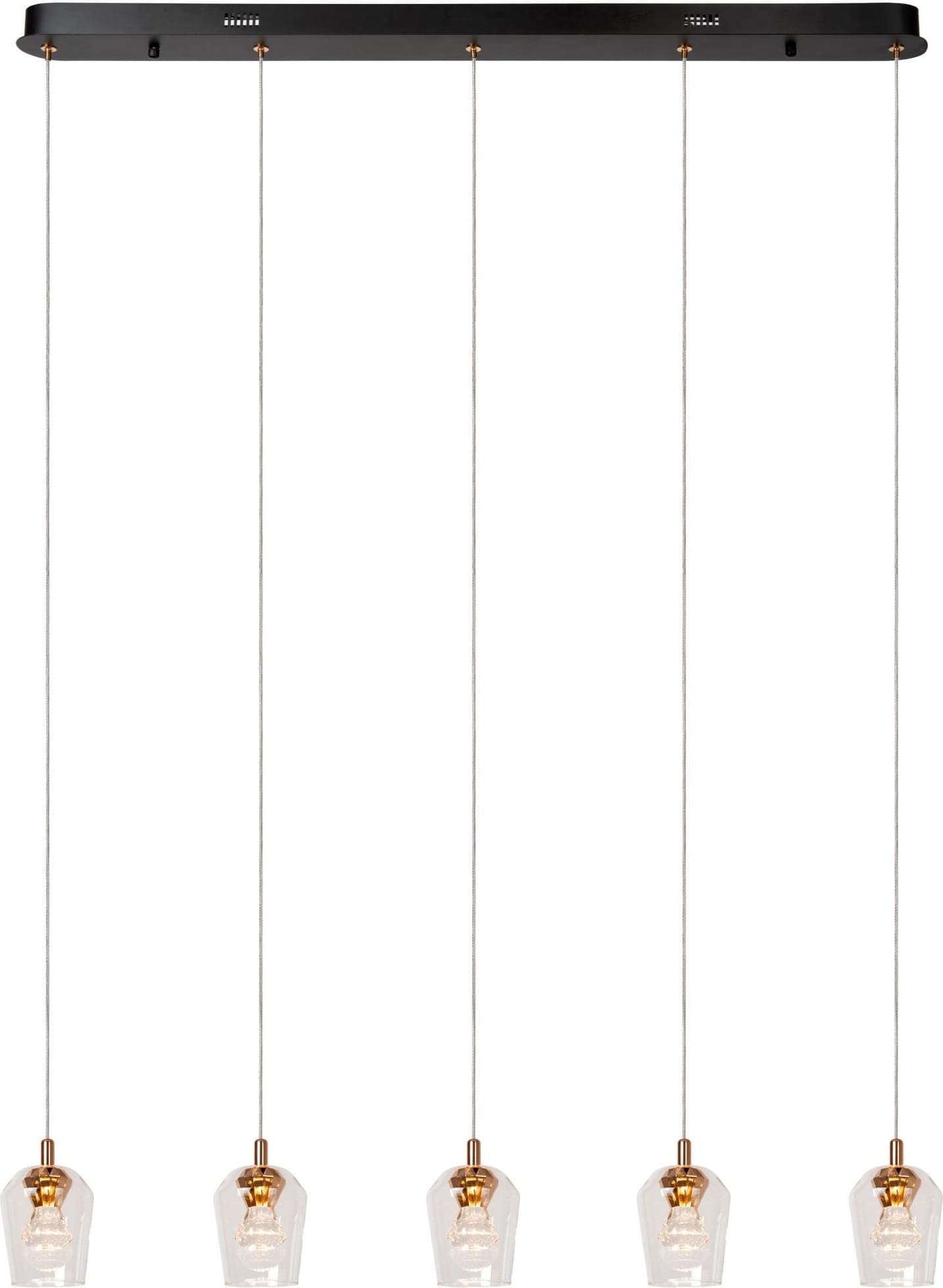 Berliane Hanglamp Led Dimb. 5x4w 2700k - Transparant | Essential Lucide Hanglamp 00430/20/60