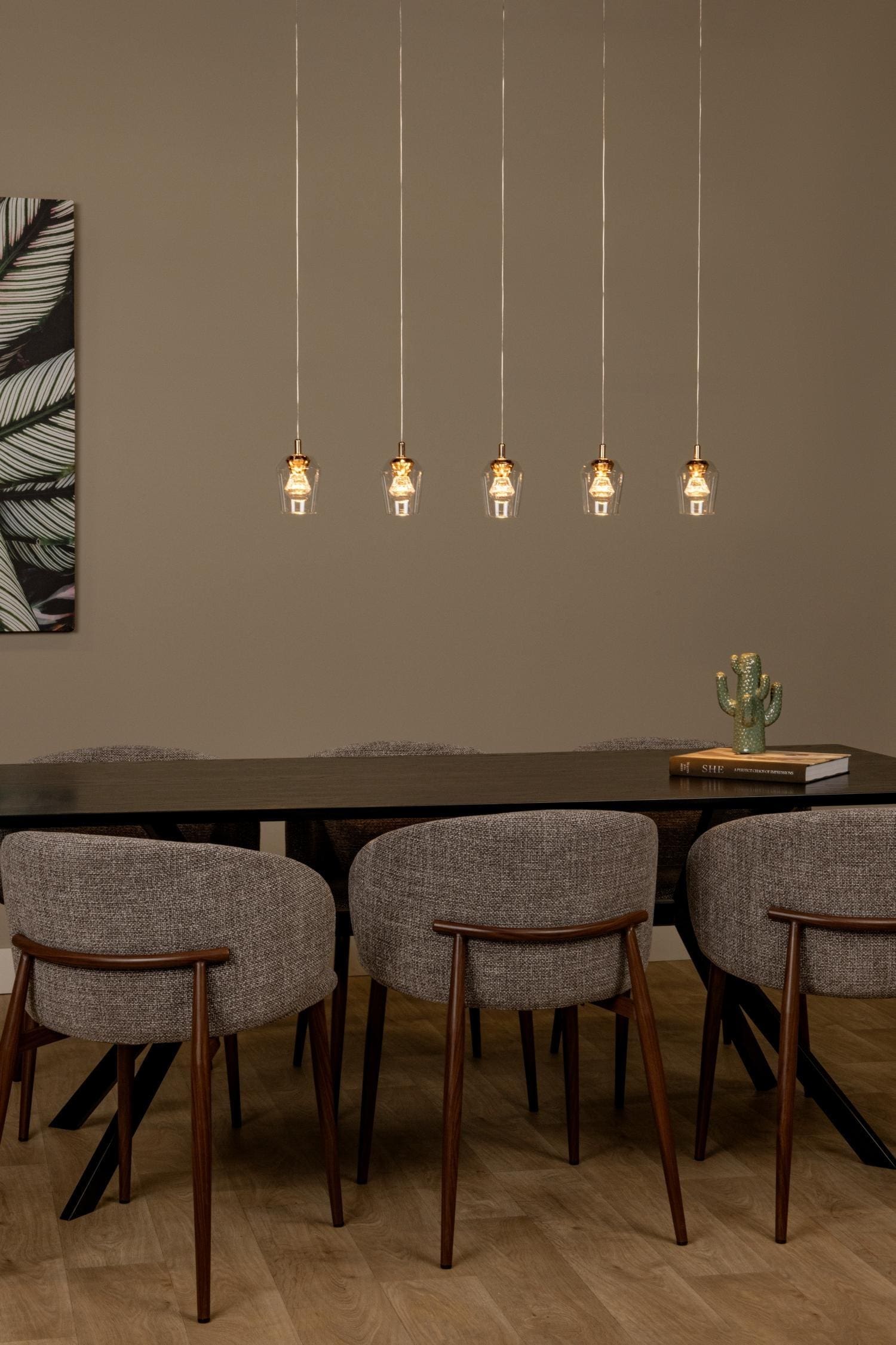 Berliane Hanglamp Led Dimb. 5x4w 2700k - Transparant | Essential Lucide Hanglamp 00430/20/60