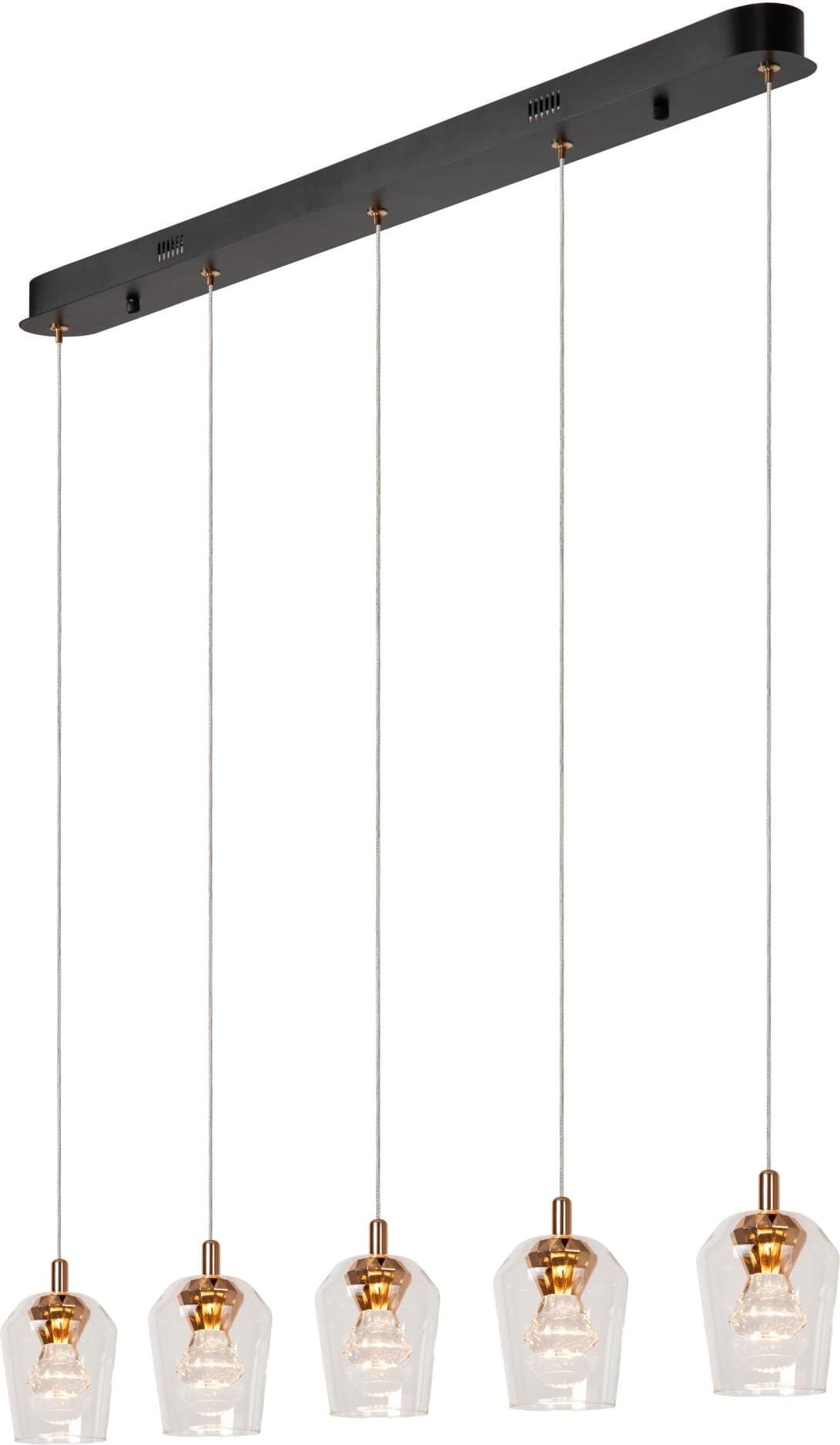 Berliane Hanglamp Led Dimb. 5x4w 2700k - Transparant | Essential Lucide Hanglamp 00430/20/60