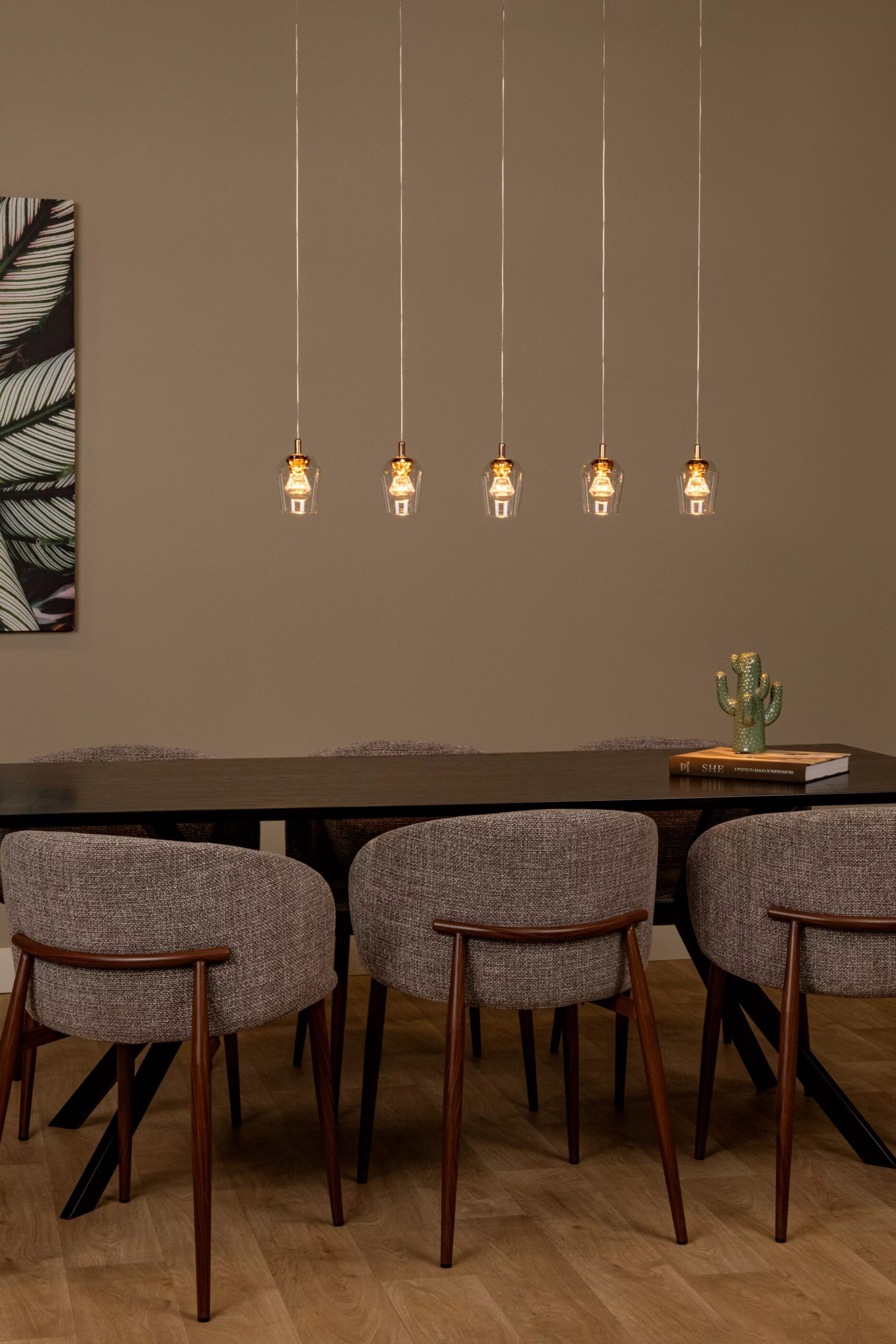 Berliane Hanglamp Led Dimb. 5x4w 2700k - Transparant | Essential Lucide Hanglamp 00430/20/60