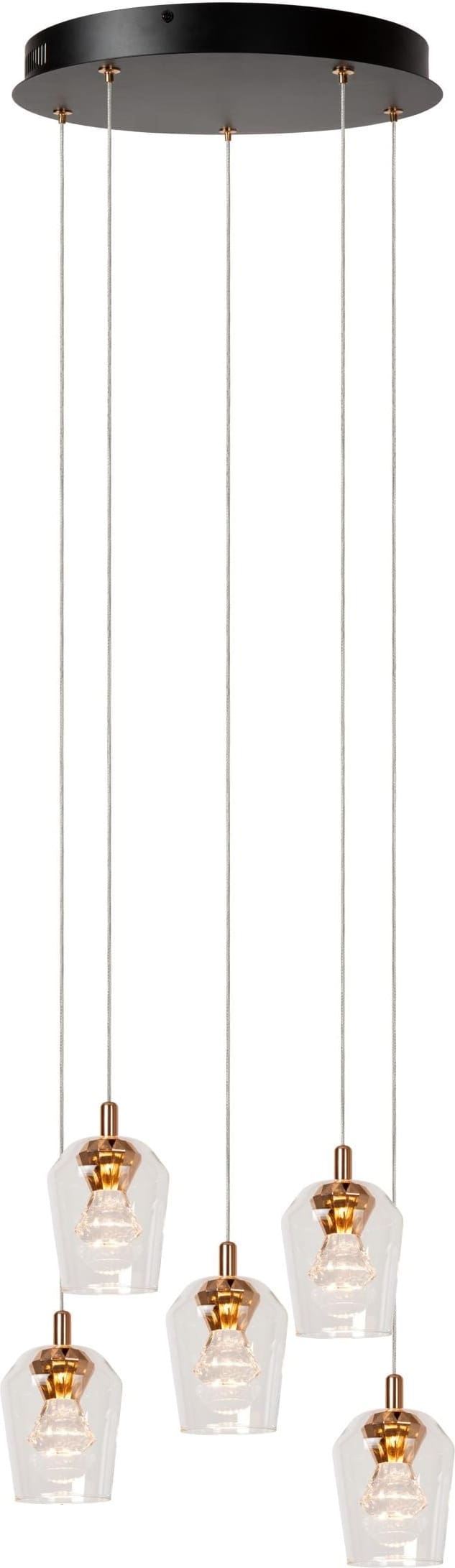 Berliane Hanglamp Ø34 cm Led Dimb. 5x4w 2700k - Transparant | Essential Lucide Hanglamp 00430/21/60