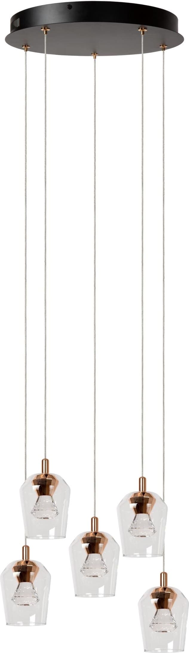 Berliane Hanglamp Ø34 cm Led Dimb. 5x4w 2700k - Transparant | Essential Lucide Hanglamp 00430/21/60