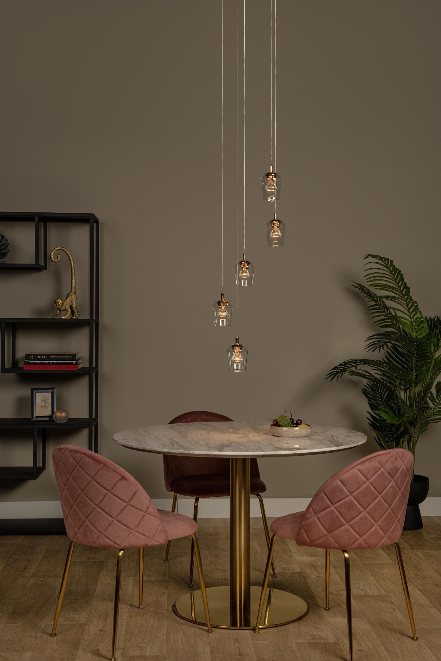 Berliane Hanglamp Ø34 cm Led Dimb. 5x4w 2700k - Transparant | Essential Lucide Hanglamp 00430/21/60