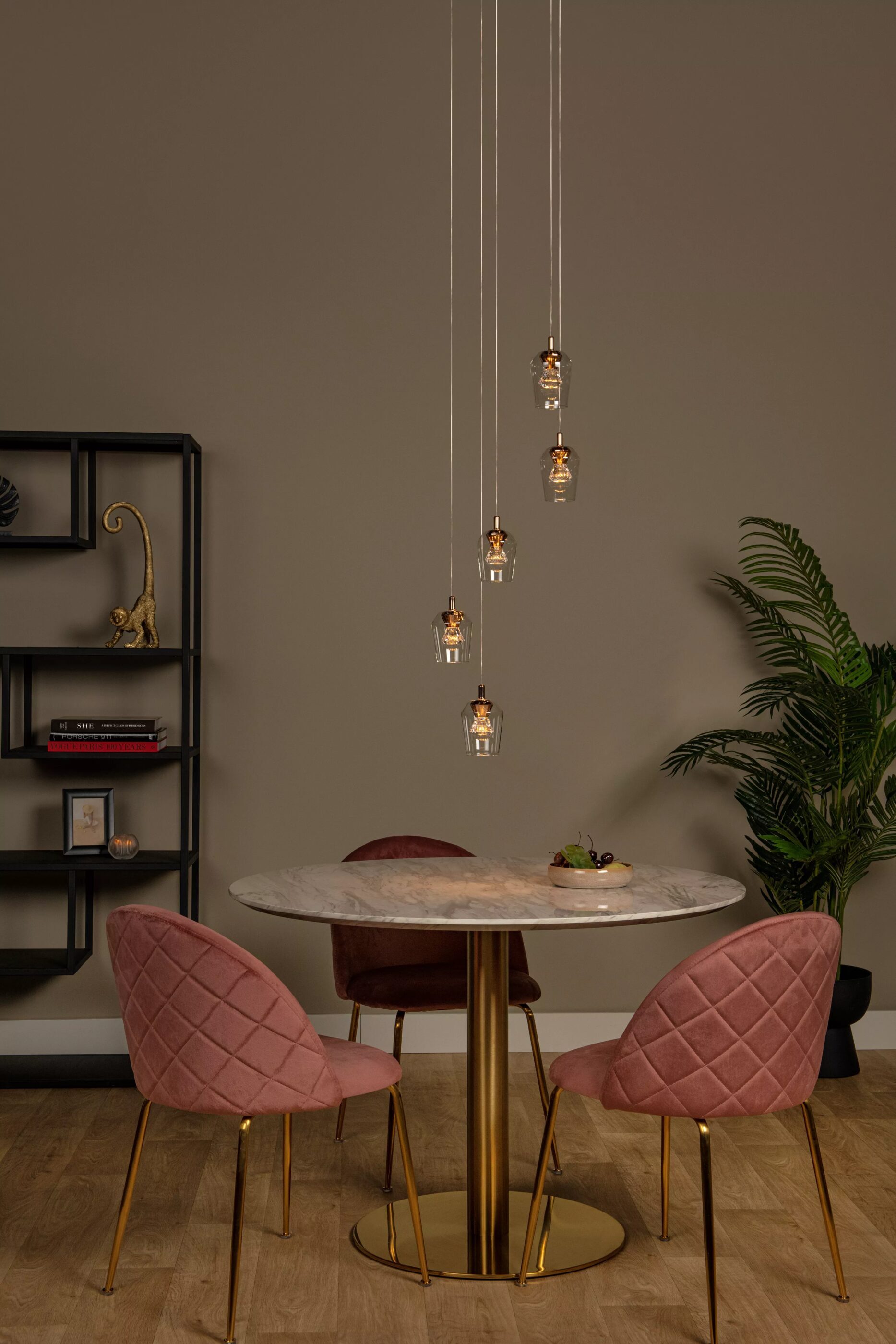 Berliane Hanglamp Ø34 cm Led Dimb. 5x4w 2700k - Transparant | Essential Lucide Hanglamp 00430/21/60