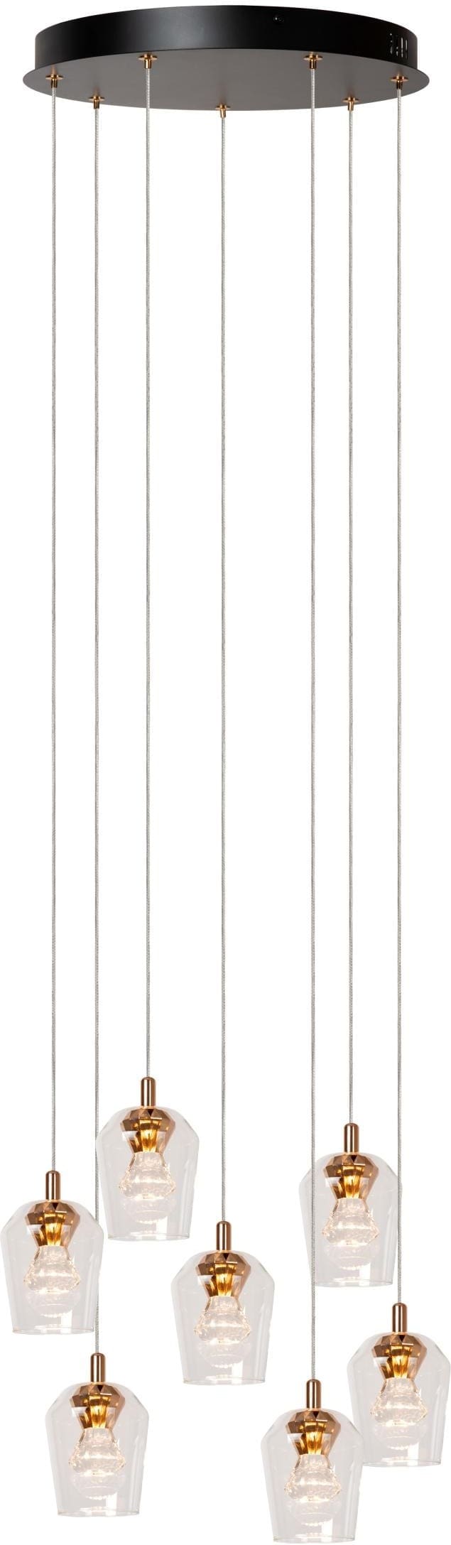 Berliane Hanglamp Ø39 cm Led Dimb. 7x4w 2700k - Transparant | Essential Lucide Hanglamp 00430/28/60