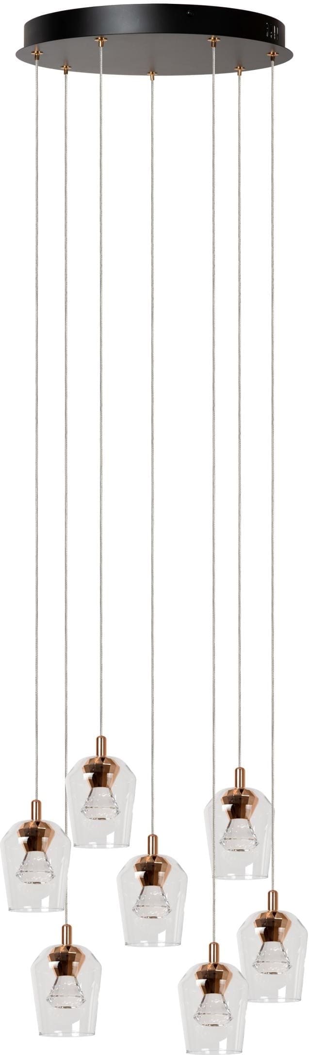 Berliane Hanglamp Ø39 cm Led Dimb. 7x4w 2700k - Transparant | Essential Lucide Hanglamp 00430/28/60