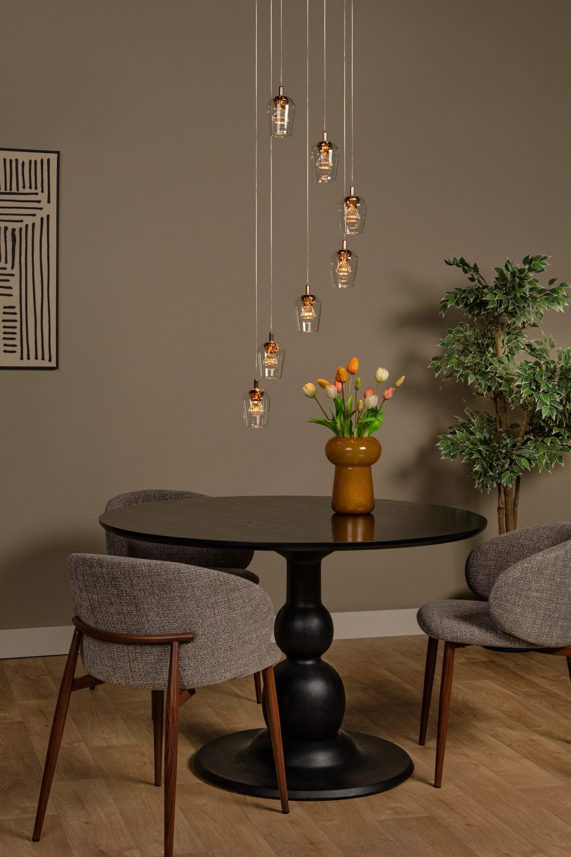 Berliane Hanglamp Ø39 cm Led Dimb. 7x4w 2700k - Transparant | Essential Lucide Hanglamp 00430/28/60