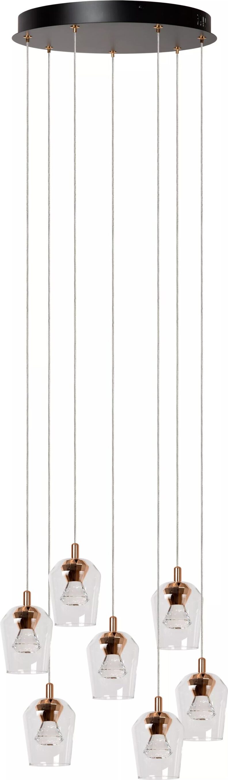 Berliane Hanglamp Ø39 cm Led Dimb. 7x4w 2700k - Transparant | Essential Lucide Hanglamp 00430/28/60