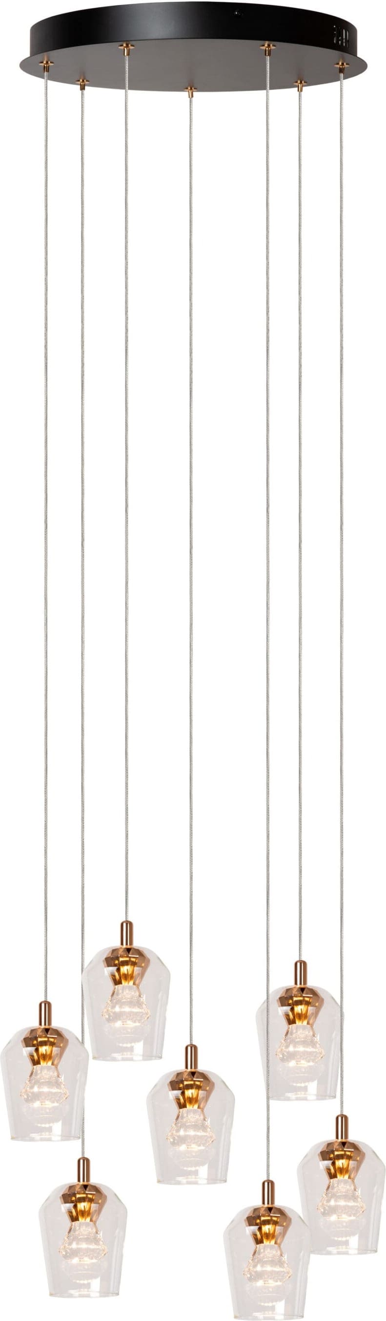 Berliane Hanglamp Ø39 cm Led Dimb. 7x4w 2700k - Transparant | Essential Lucide Hanglamp 00430/28/60