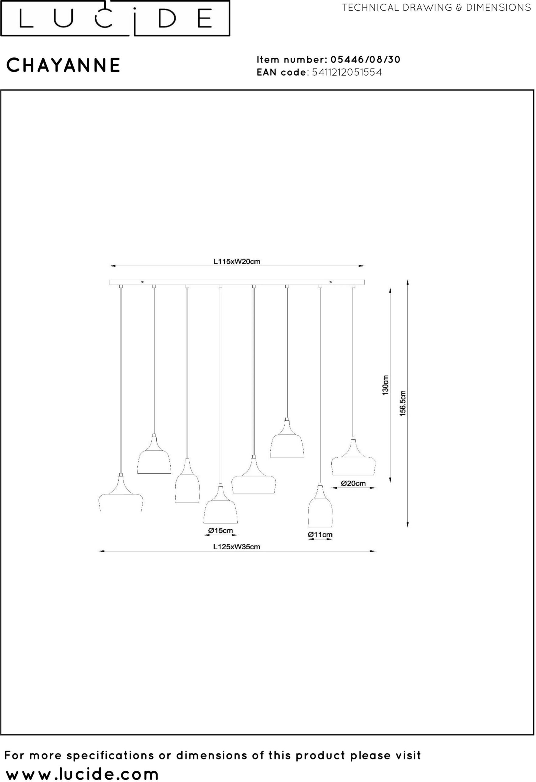 Chayanne Hanglamp - Zwart Lucide Hanglamp 05446/08/30