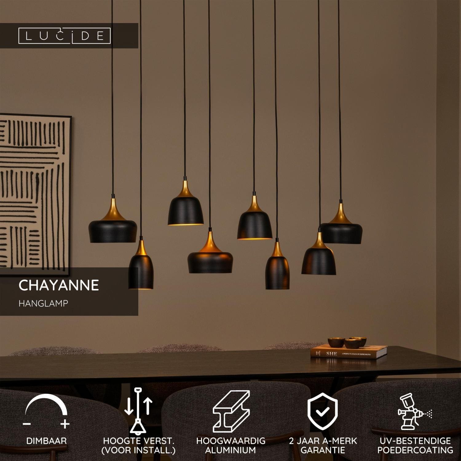 Chayanne Hanglamp - Zwart Lucide Hanglamp 05446/08/30