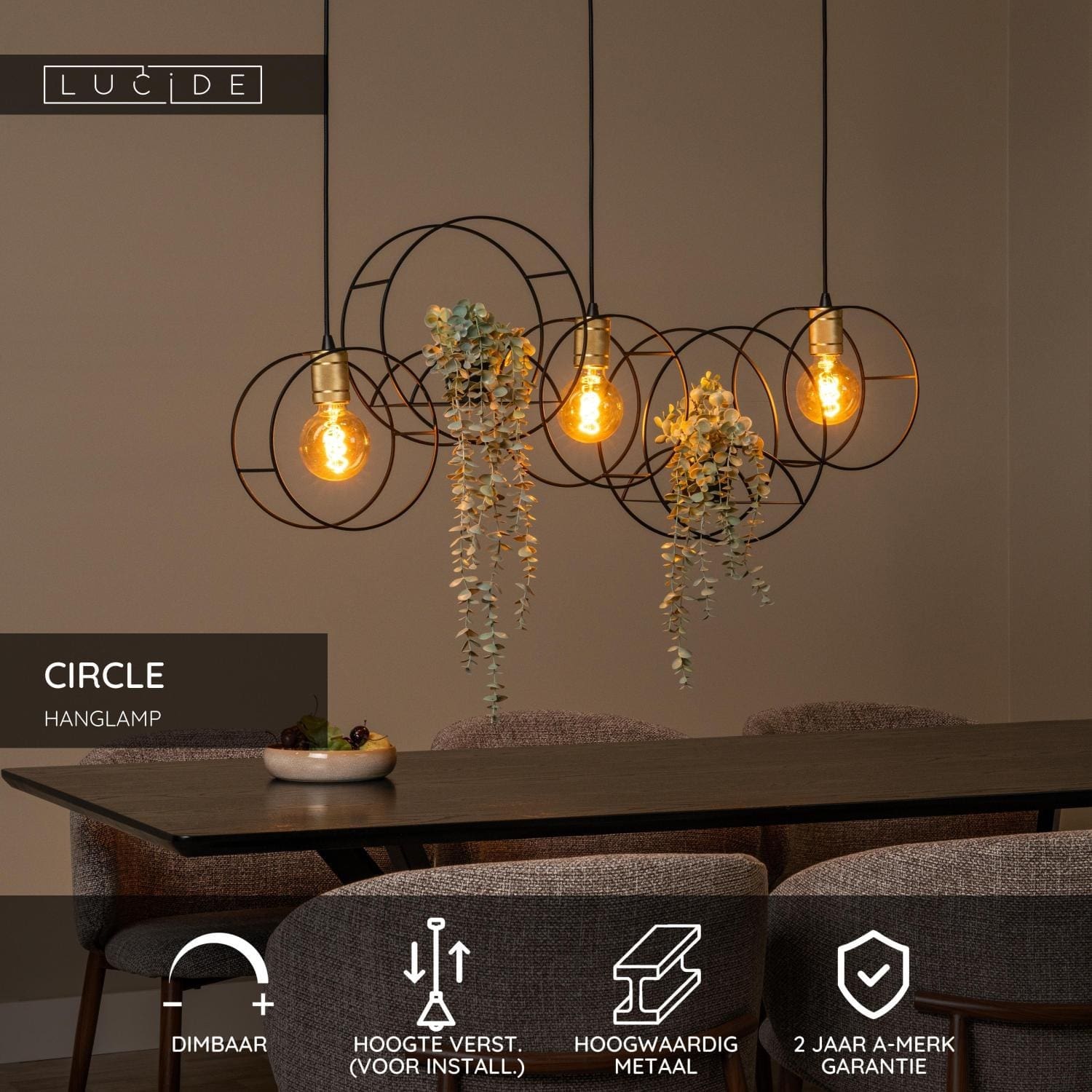 Circle Hanglamp - Zwart Lucide Hanglamp 21425/03/30