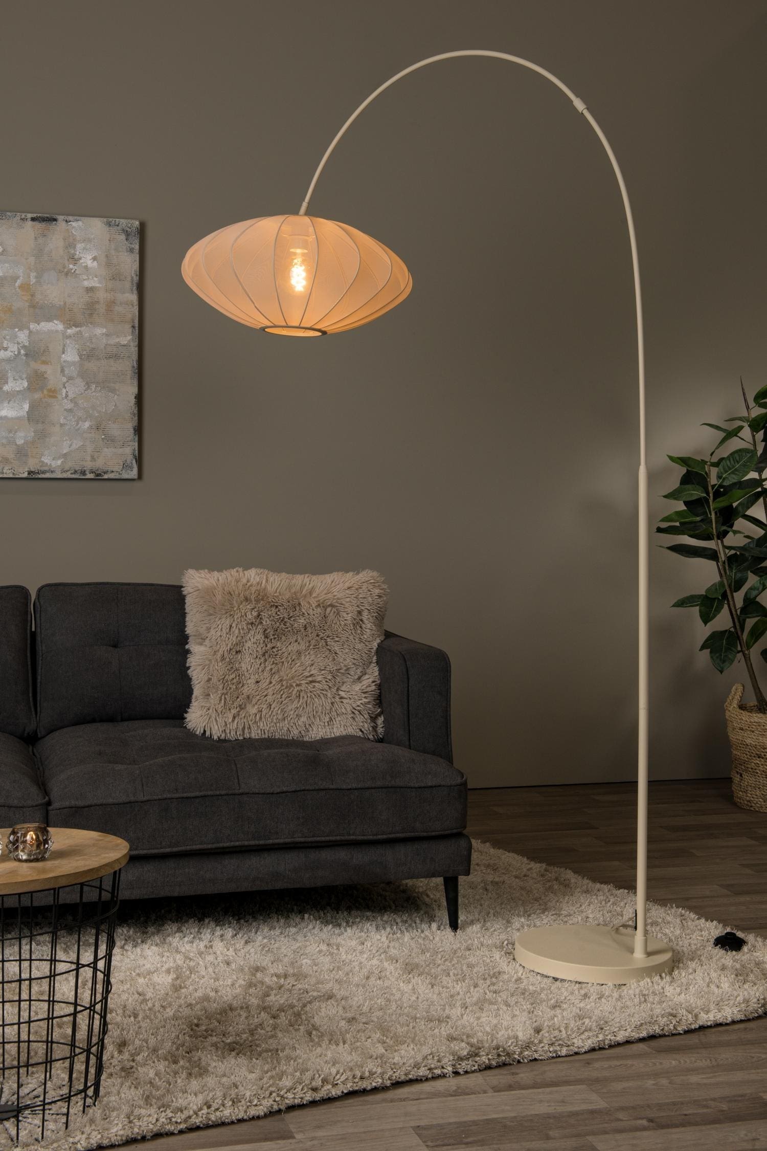 Corina Booglamp - Beige Lucide Vloerlamp 03747/60/38
