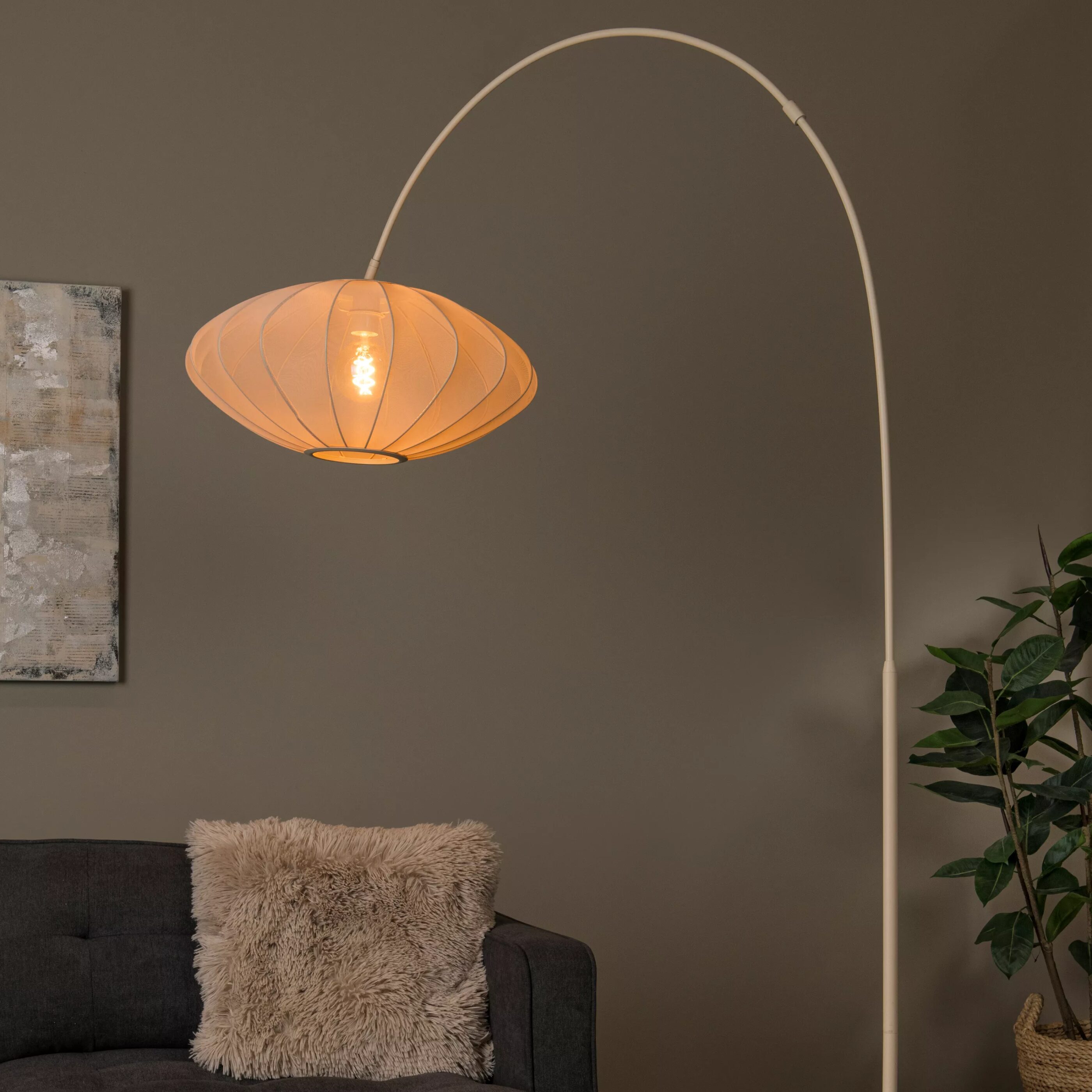 Corina Booglamp - Beige Lucide Vloerlamp 03747/60/38