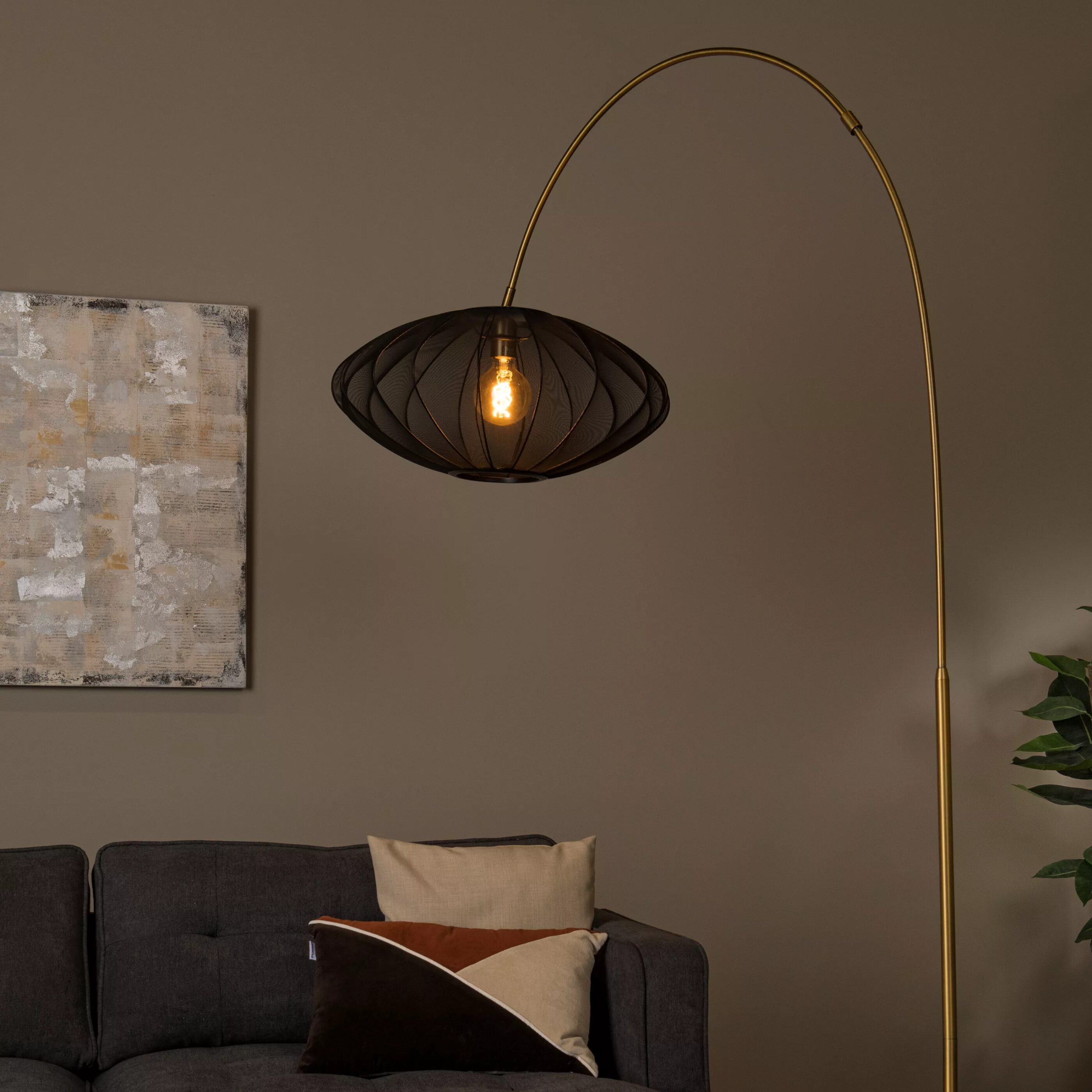 Corina Booglamp - Zwart Lucide Vloerlamp 03747/60/30