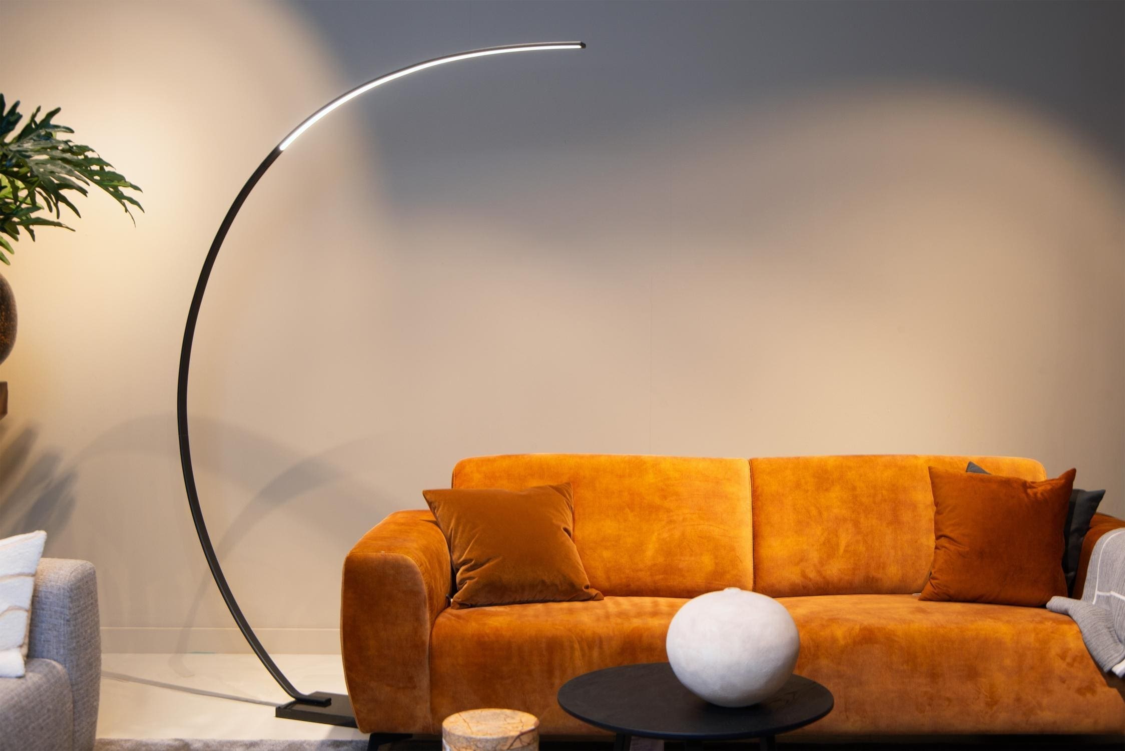 Curve Booglamp Led Dimb. - Zwart Lucide Vloerlamp 44700/11/30