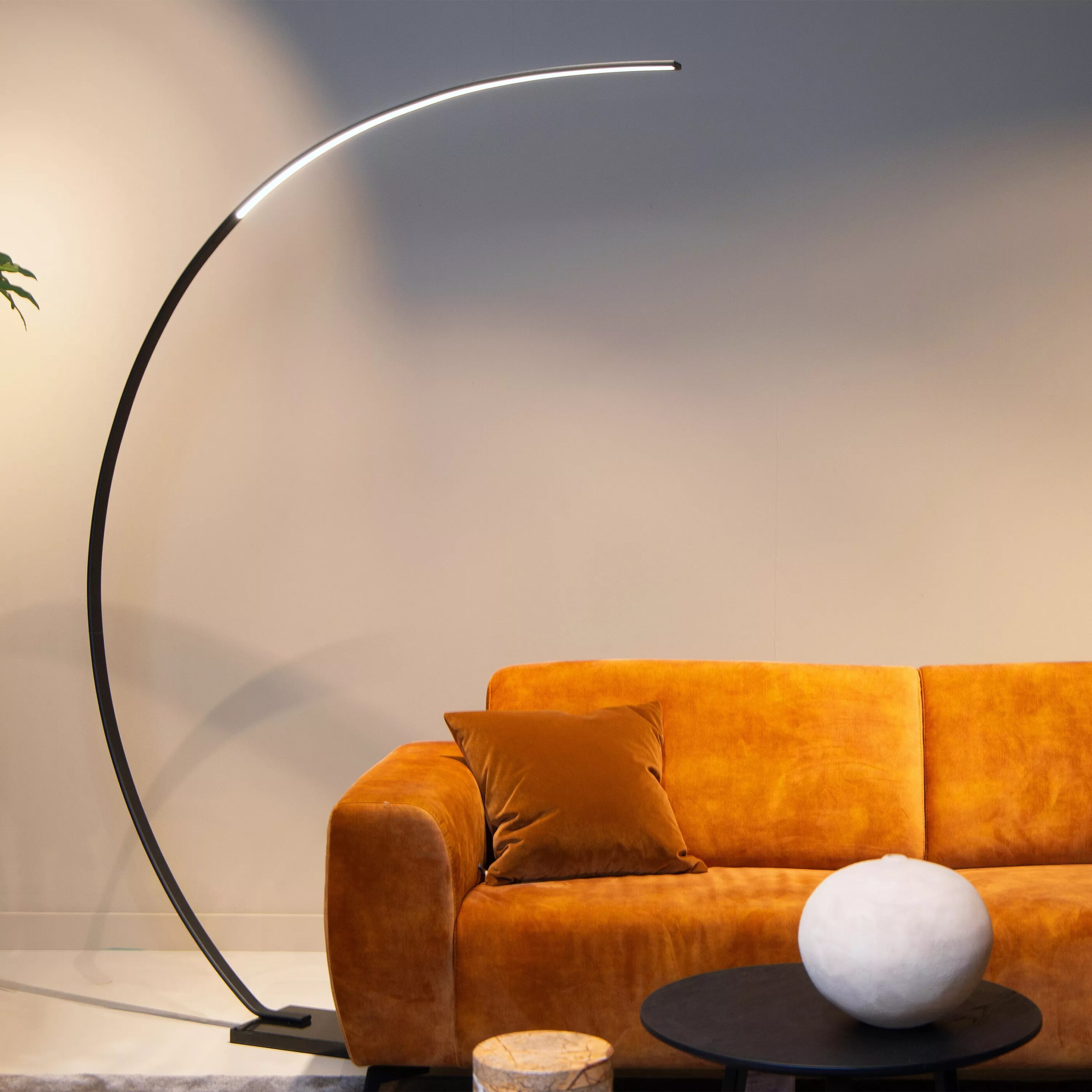 Curve Booglamp Led Dimb. - Zwart Lucide Vloerlamp 44700/11/30