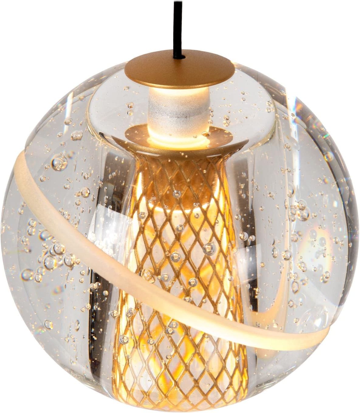 Dilenko Hanglamp Led Dimb. - Mat Goud / Messing Lucide Hanglamp 13497/16/02