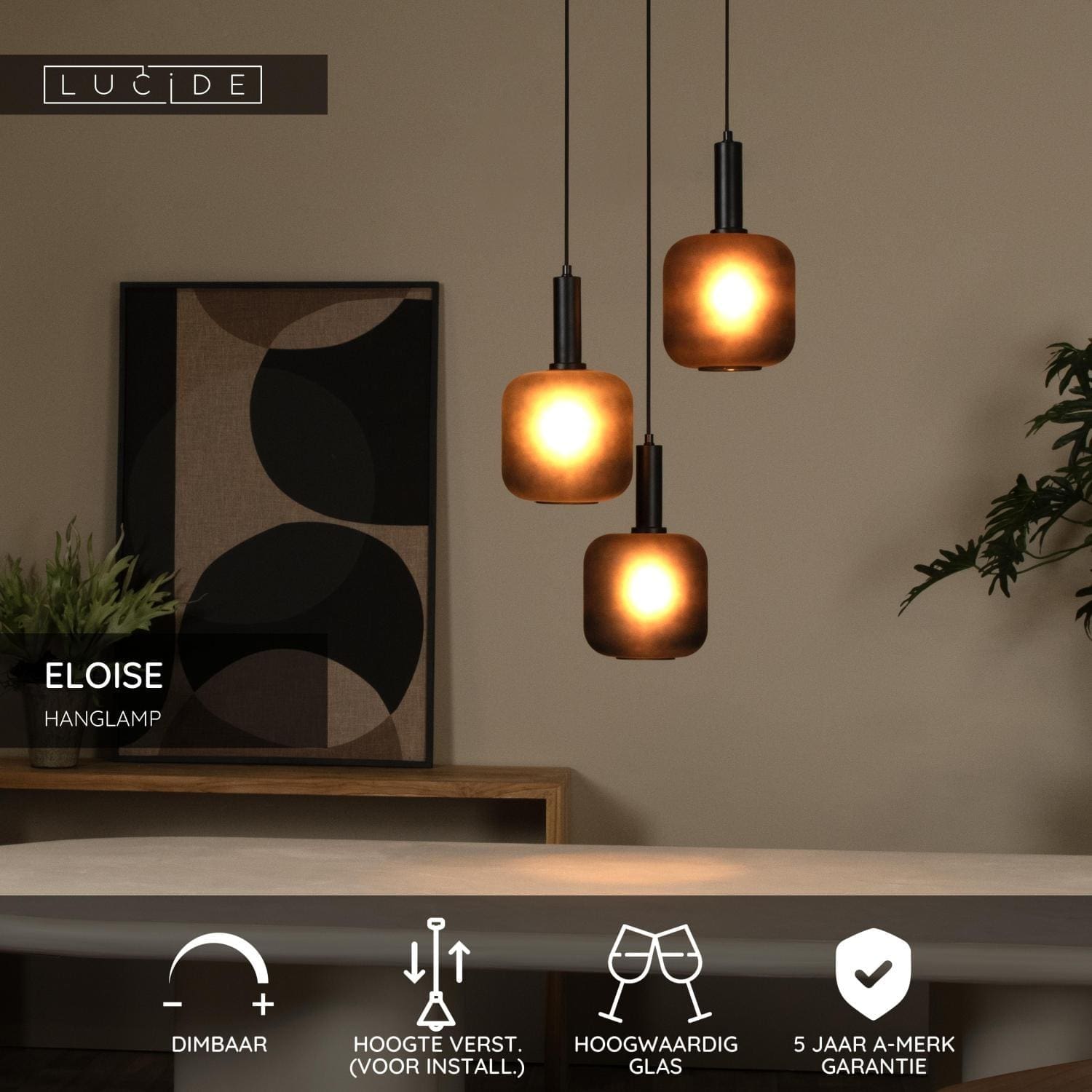 Eloise Hanglamp Ø40 cm - Zwart Lucide Hanglamp 45405/13/30