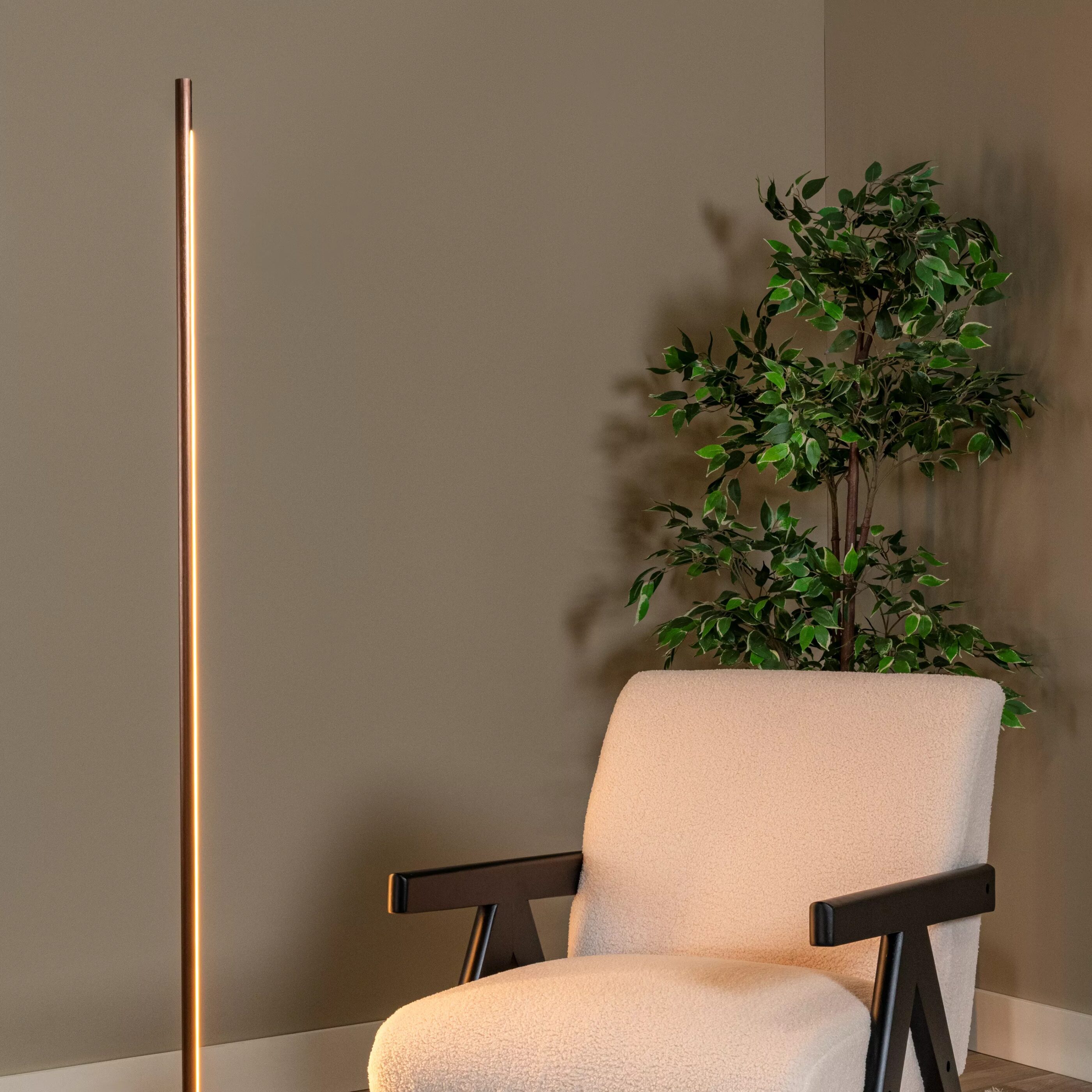 Equinox Vloerlamp Led Dimb. Cct 1x26w 2700k/4000k - Koffie | Vibes Lucide Vloerlamp 29700/26/96